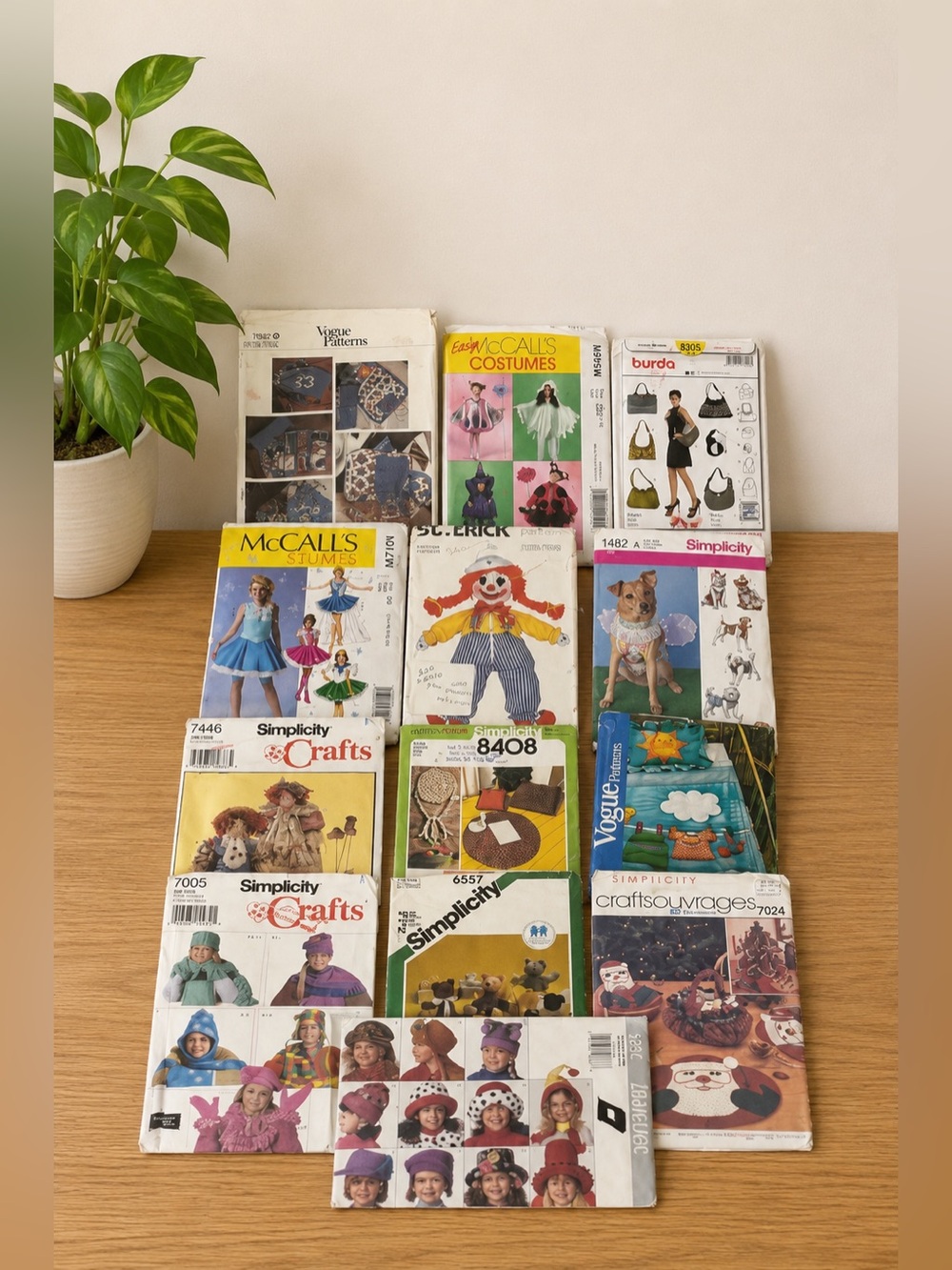 Vintage Lot of 14 Sewing Patterns Crafts Costume Dog Fairy Clown Doll‎ New Uncut